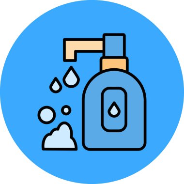 Su şişesi simgesi renk ana hatları vektörü