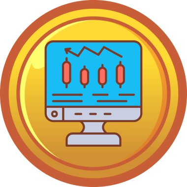 Bir pazarın modern simgesinin vektör illüstrasyonu