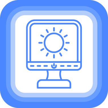 Bilgisayar monitörü. Web simgesi basit illüstrasyon