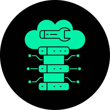 bulut hesaplama simgesi, vektör illüstrasyonu