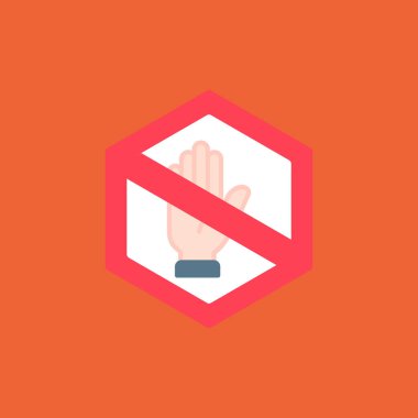 Beyaz arkaplanda dur işareti simgesi yok.