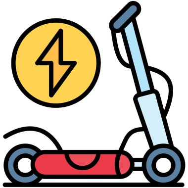 Elektrik kablo simgesi, anahat stili