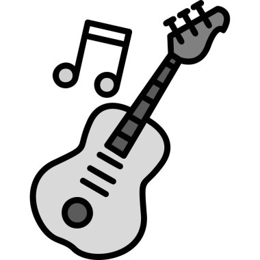 müzik gitar simgesi vektör illüstrasyonu