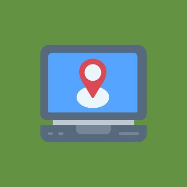 Dizüstü bilgisayar simgesi vektör çizimi