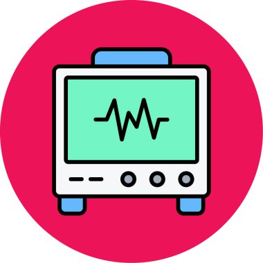 kardiyogram simgesi, vektör illüstrasyonu