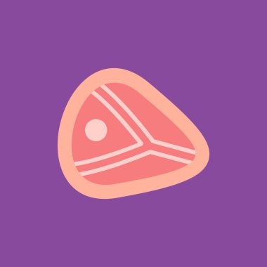 Biftek simgesi, vektör illüstrasyonu