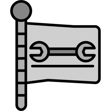 Bayrak. Web simgesi basit illüstrasyon