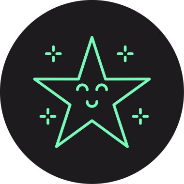 Eşsiz Yıldız Vektör Satırı Simgesi