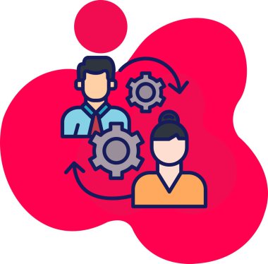 Takım çalışması. Web simgesi basit illüstrasyon