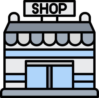 Mağaza. Web simgesi basit illüstrasyon