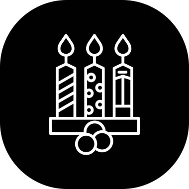 Şeffaf bir arkaplanda mum vektör çizimi. Birinci kalite semboller. Konsept ve grafik tasarımı için simgeler.