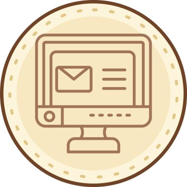 Bilgisayar. Web simgesi basit illüstrasyon