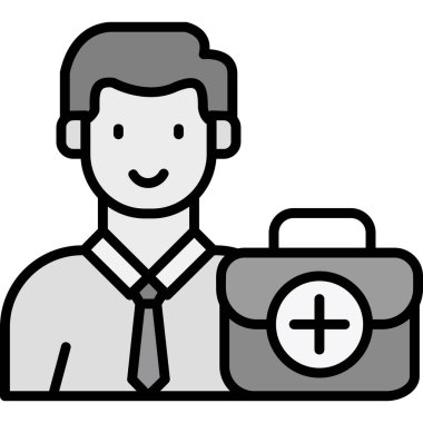 Doktor man simgesi, vektör illüstrasyonu