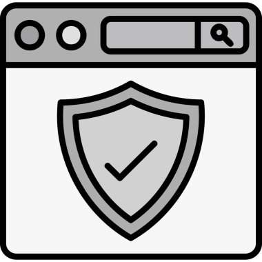 bilgisayar kalkanı simgesi, vektör çizimi beyaz arkaplanda izole edildi