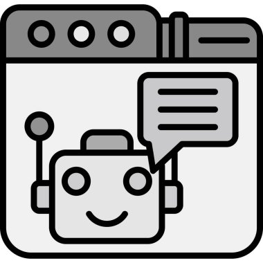 robot. Web simgesi basit illüstrasyon