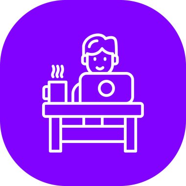 Adam ve kahve. Web simgesi basit tasarım