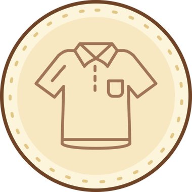 Beyaz gömleğin vektör çizimi ve altın kurdeleli bir kurdele.