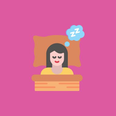 Uyuyan yatak vektör simgesi