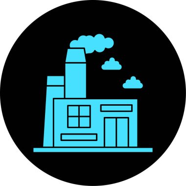 Fabrika simgesi, vektör illüstrasyonu