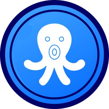 ahtapot simgesi web için izole edilmiş düz stil vektör çizimi