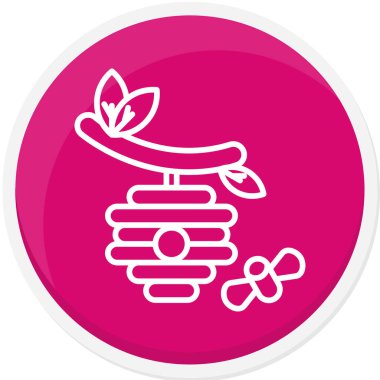 Çiçek simgesi olan bir dalın vektör illüstrasyonu