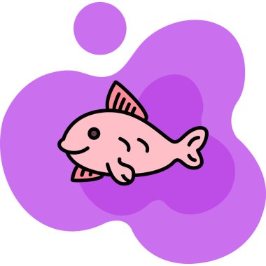 Doldurulmuş hayvan balığı ikonu - taslak biçimi