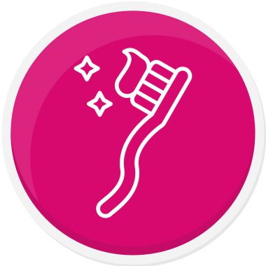 Diş fırçalı uzun bir gölge çemberinin simgesi