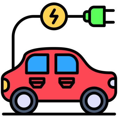 Elektrikli araba şarj simgesi - taslak biçimi