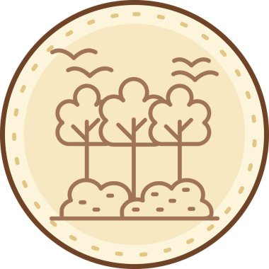 Bir ağaç simgesinin vektör illüstrasyonu