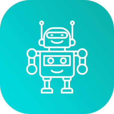 Robot vektör simgesi basit illüstrasyonu izole etti