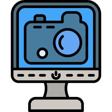 Kamera simgesi. Basit taslak çizimi