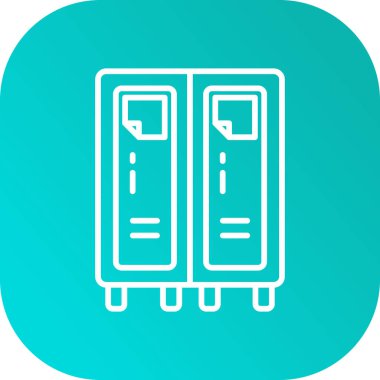 Beyaz çizgi gaz soba ikonu uzun gölge arkaplan izole. Mutfak tabelaları. Dört daire ocağı olan hob. Yeşil daire düğmesi. vektör