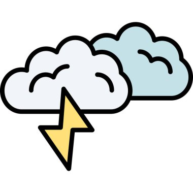 fırtına yıldırım vektörü simgesi