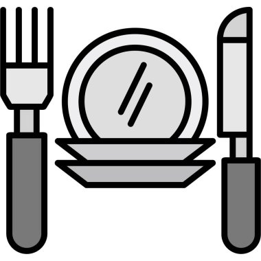 Akşam yemeği ikonu ana hatlarıyla