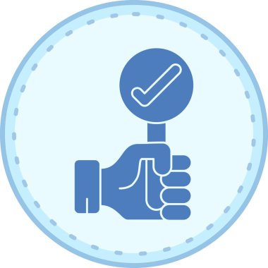 Yuvarlak simgeli bir elin vektör çizimi