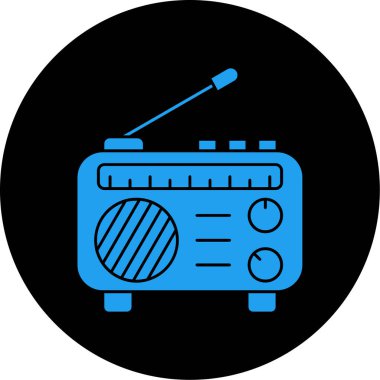 Radyo. Web simgesi basit illüstrasyon