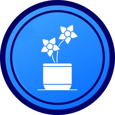 Saksıda bitki var. Basit tasarım