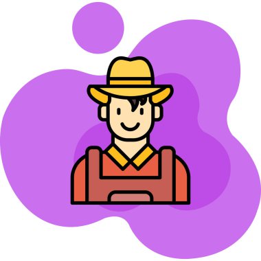 Çiftçi ikonu, vektör illüstrasyon