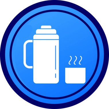 Bir çay demliği simgesinin vektör çizimi