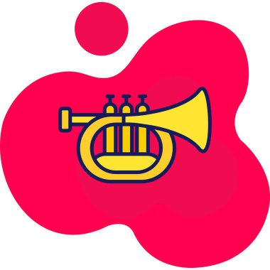 müzik enstrümanı simgesi, basit vektör illüstrasyonu