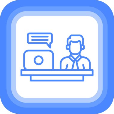 çevrimiçi çağrı simgesi vektör illüstrasyonu