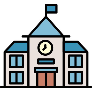 Bina. Web simgesi basit illüstrasyon