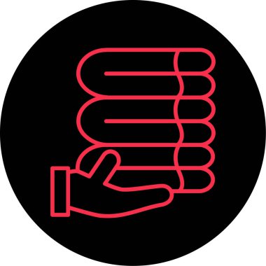 El sıkışma düz kabartma simgesi