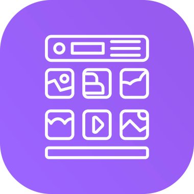 Tarayıcı arayüzü simgesi ana hat biçiminde