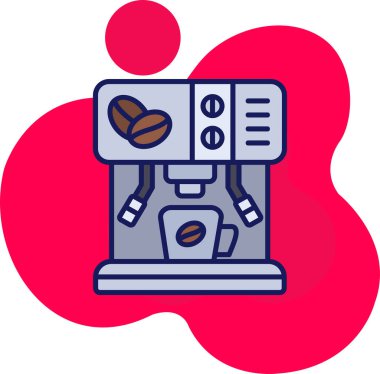 kahve makinesi ikon vektör illüstrasyonu