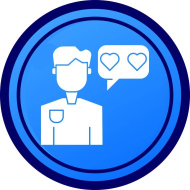 Kalp ikonu olan adam, vektör illüstrasyonu