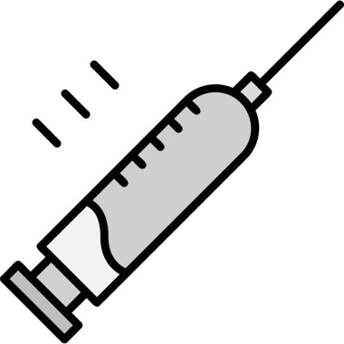 Şırınga simgesi, vektör illüstrasyonu basit tasarım