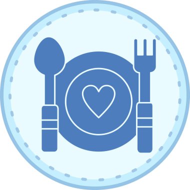 Yemek. Web simgesi basit illüstrasyon