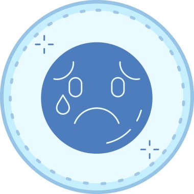 Ağlıyorum. Web simgesi basit illüstrasyon