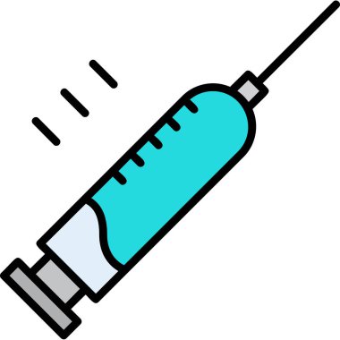Enjeksiyon ikonu. Aşı vektör simgelerinin web için özet çizimi